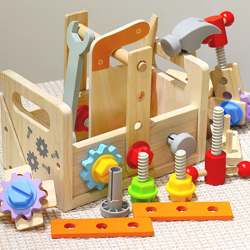 Children’s Wooden Toolbox Toy for Fine Motor Learning