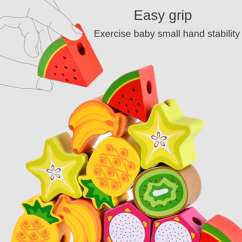 Wooden Threading Toy for Toddlers | Fine-Motor Play