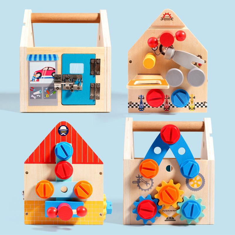 Wooden Kids Toolbox for Fine-Motor Play & Puzzle Fun
