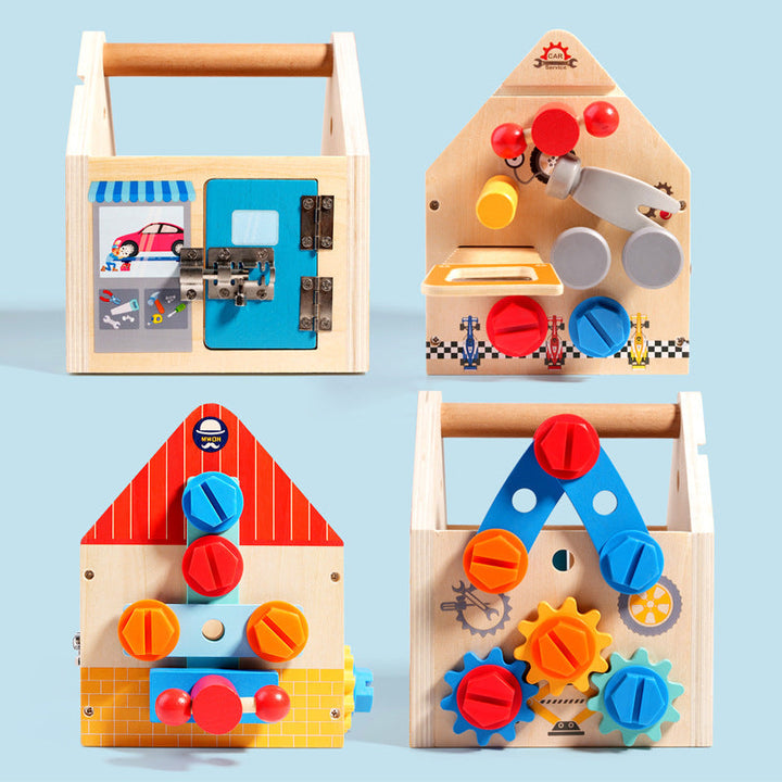 Wooden Kids Toolbox for Fine-Motor Play & Puzzle Fun