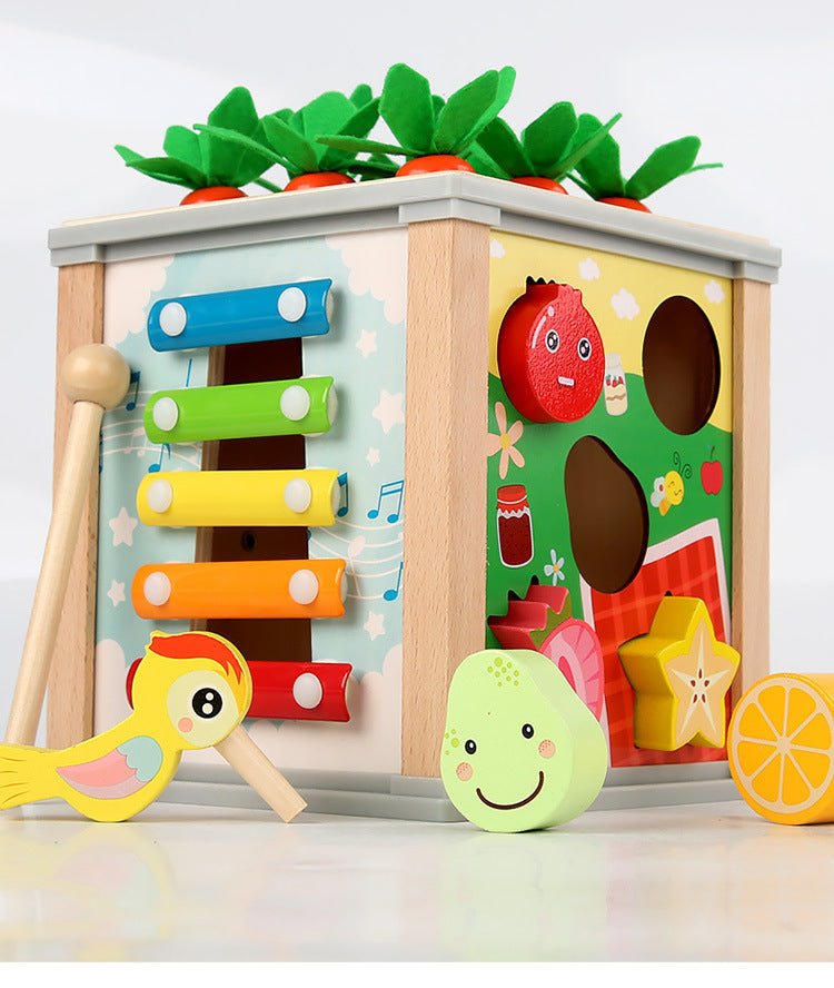 Wooden Activity Cube Toy for Screen-Free Early Learning