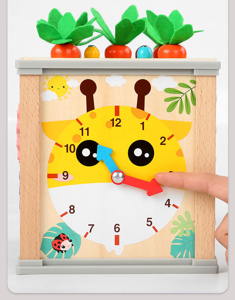 Wooden Activity Cube Toy for Screen-Free Early Learning