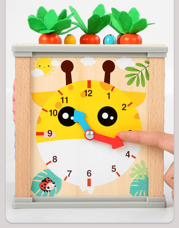 Wooden Activity Cube Toy for Screen-Free Early Learning