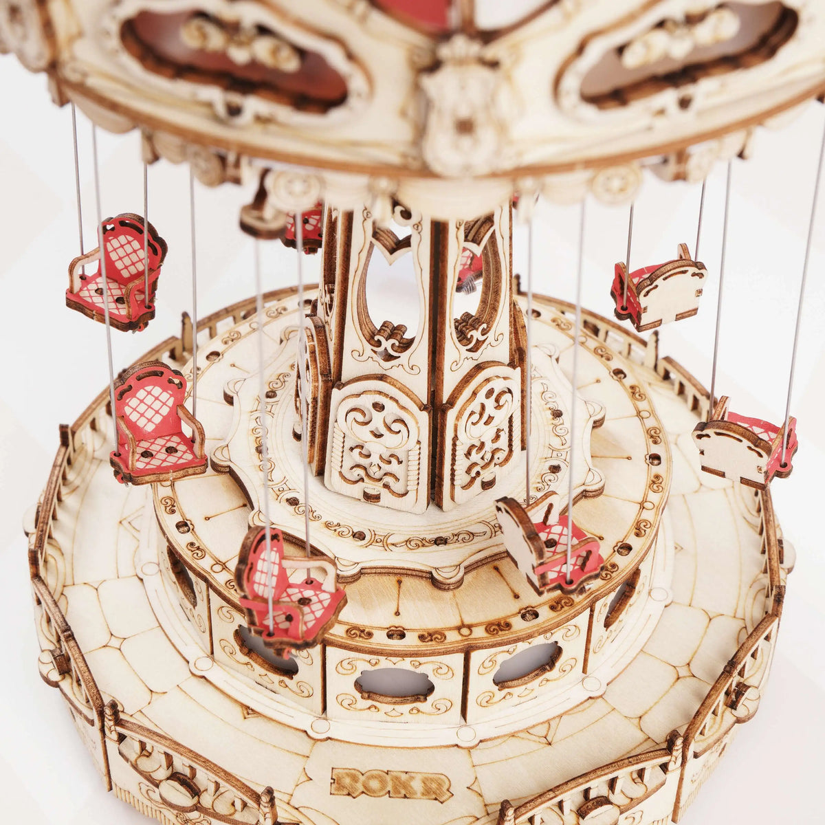 Children's Wooden Carousel Puzzle With LED Music Box