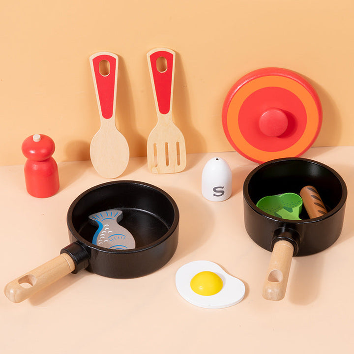 Wooden Pretend Cooking Set for Imaginative Kitchen Play