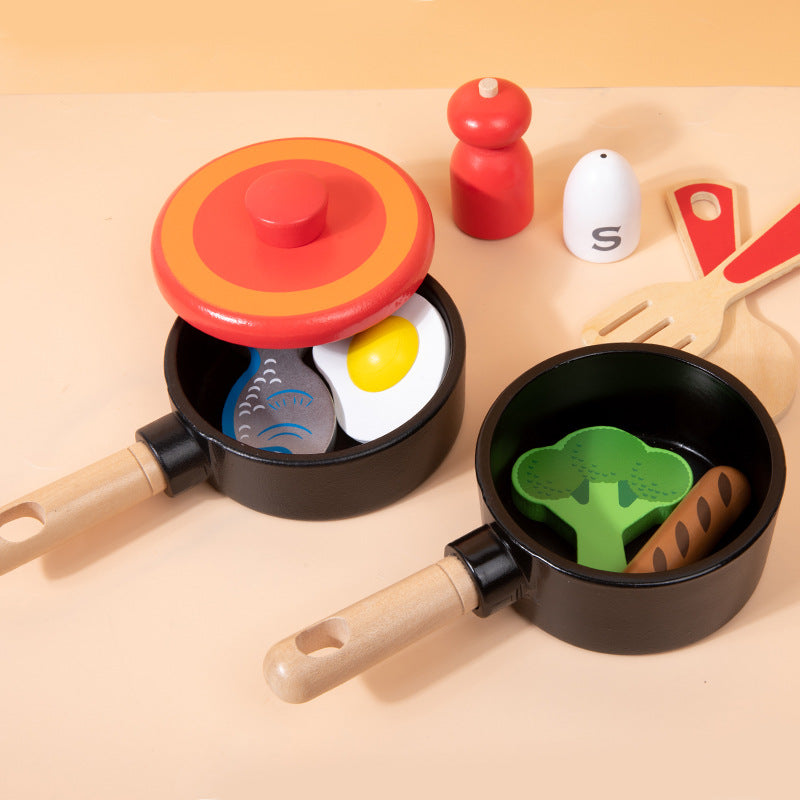 Wooden Pretend Cooking Set for Imaginative Kitchen Play