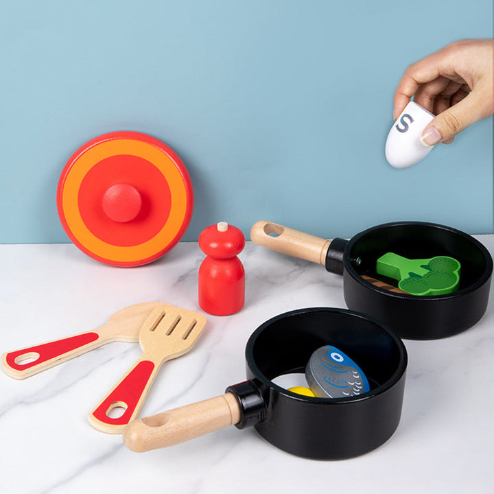 Wooden Pretend Cooking Set for Imaginative Kitchen Play