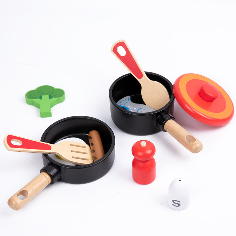 Wooden Pretend Cooking Set for Imaginative Kitchen Play