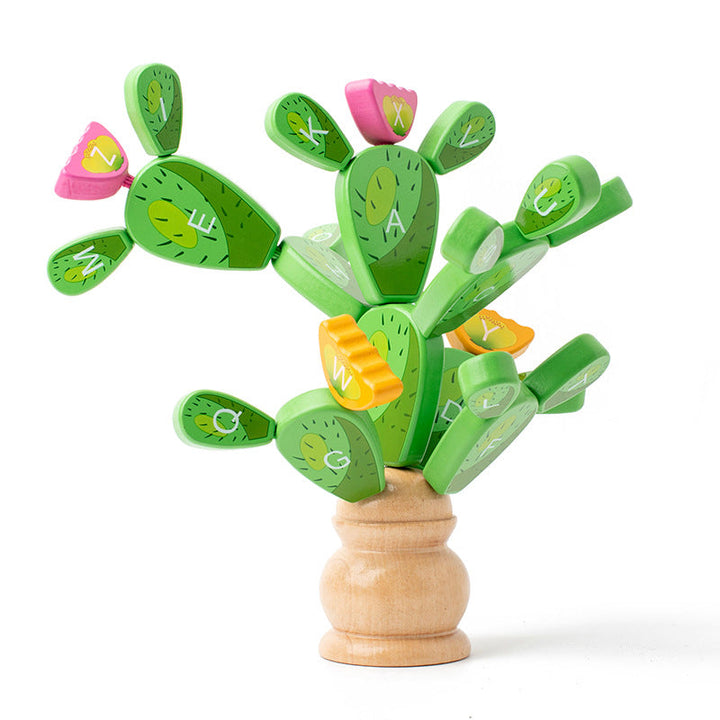 Wooden Cactus Puzzle Toy for Creative Letter Learning