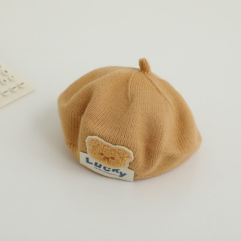 Children's Bear Beret Hat for Playful Spring Style