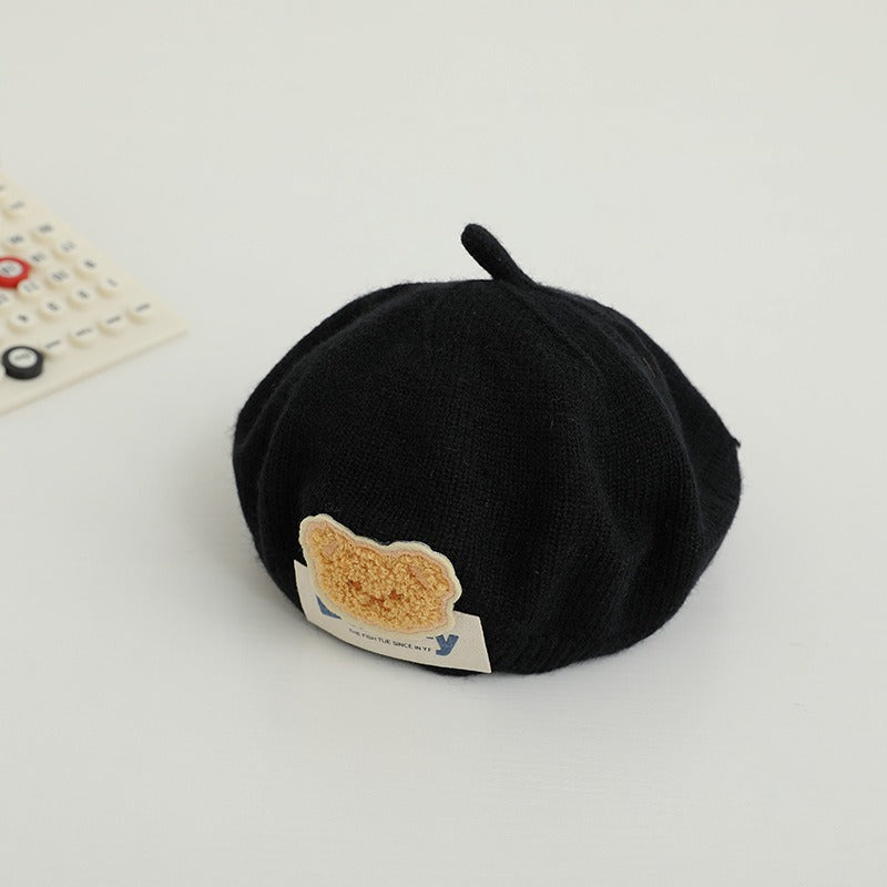 Children's Bear Beret Hat for Playful Spring Style