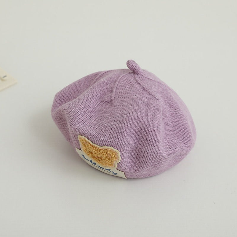 Children's Bear Beret Hat for Playful Spring Style