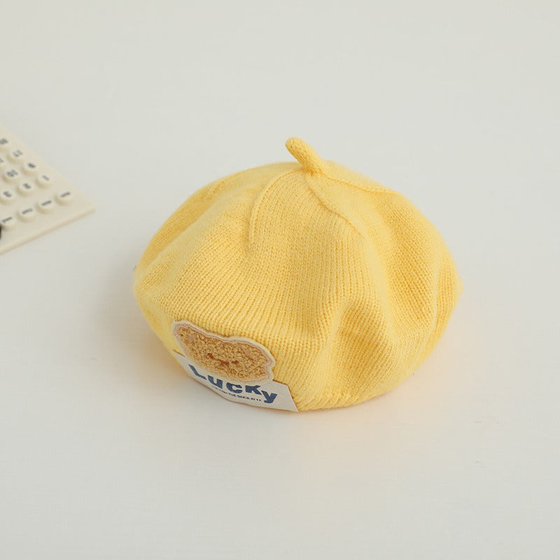 Children's Bear Beret Hat for Playful Spring Style