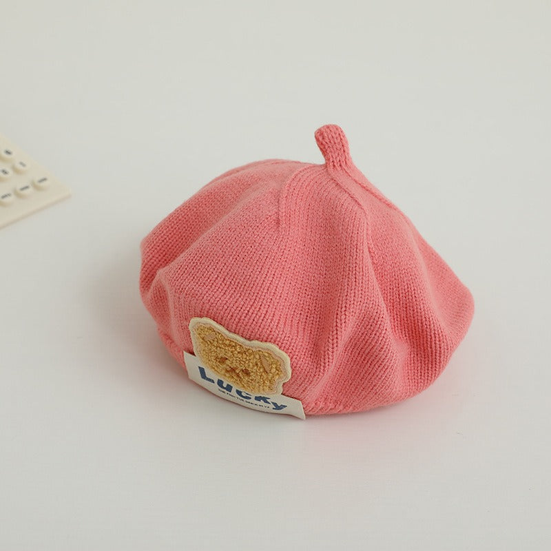 Children's Bear Beret Hat for Playful Spring Style