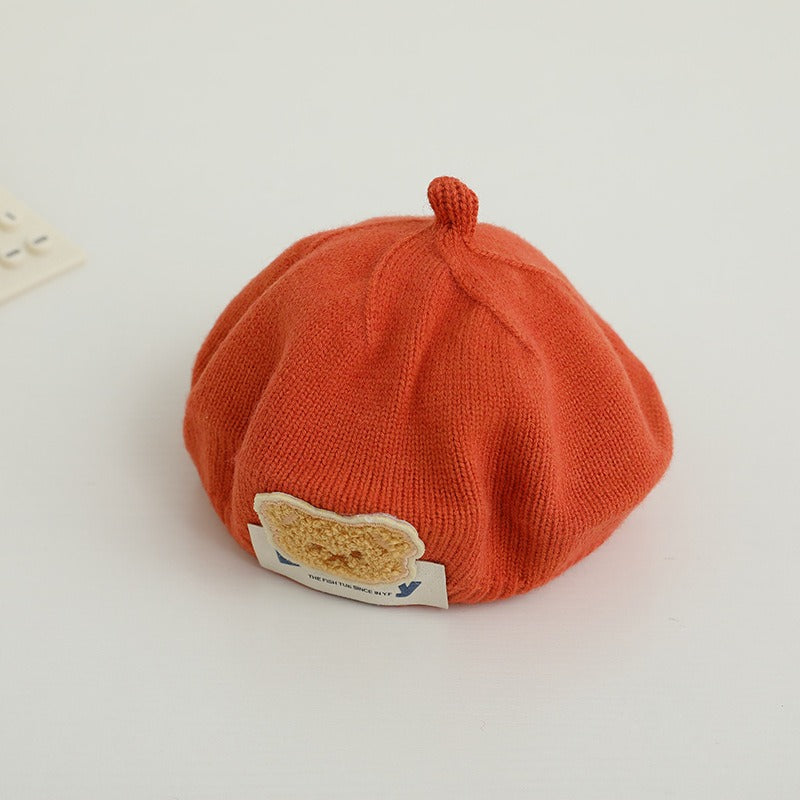 Children's Bear Beret Hat for Playful Spring Style