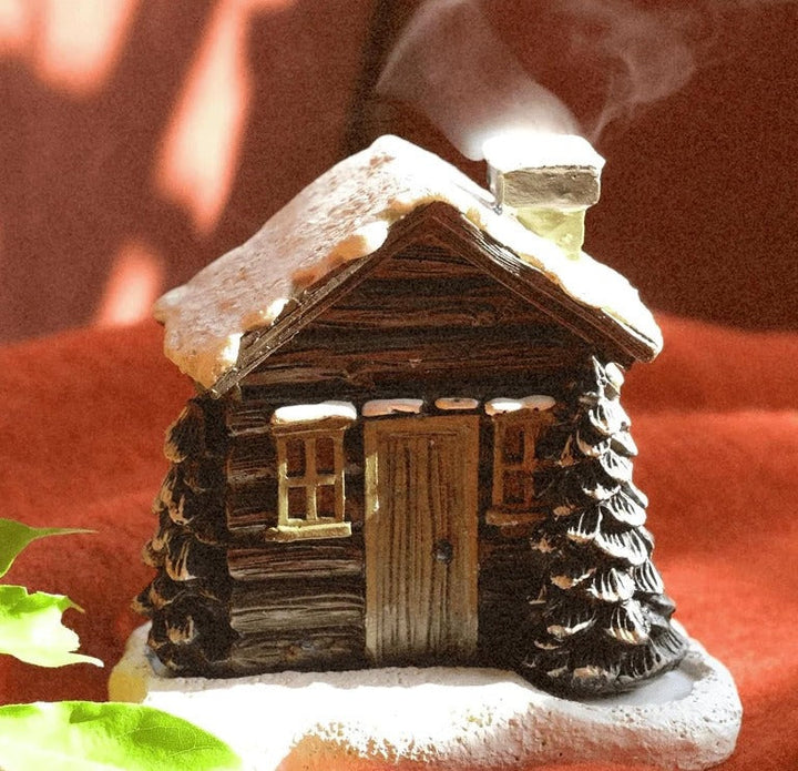 Ceramic Incense Burner Cabin for Cozy Winter Home Decor