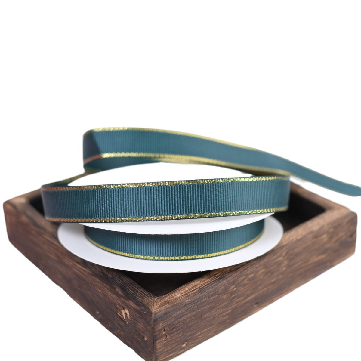 Christmas Ribbon with Gold Edges for Gift Wrapping