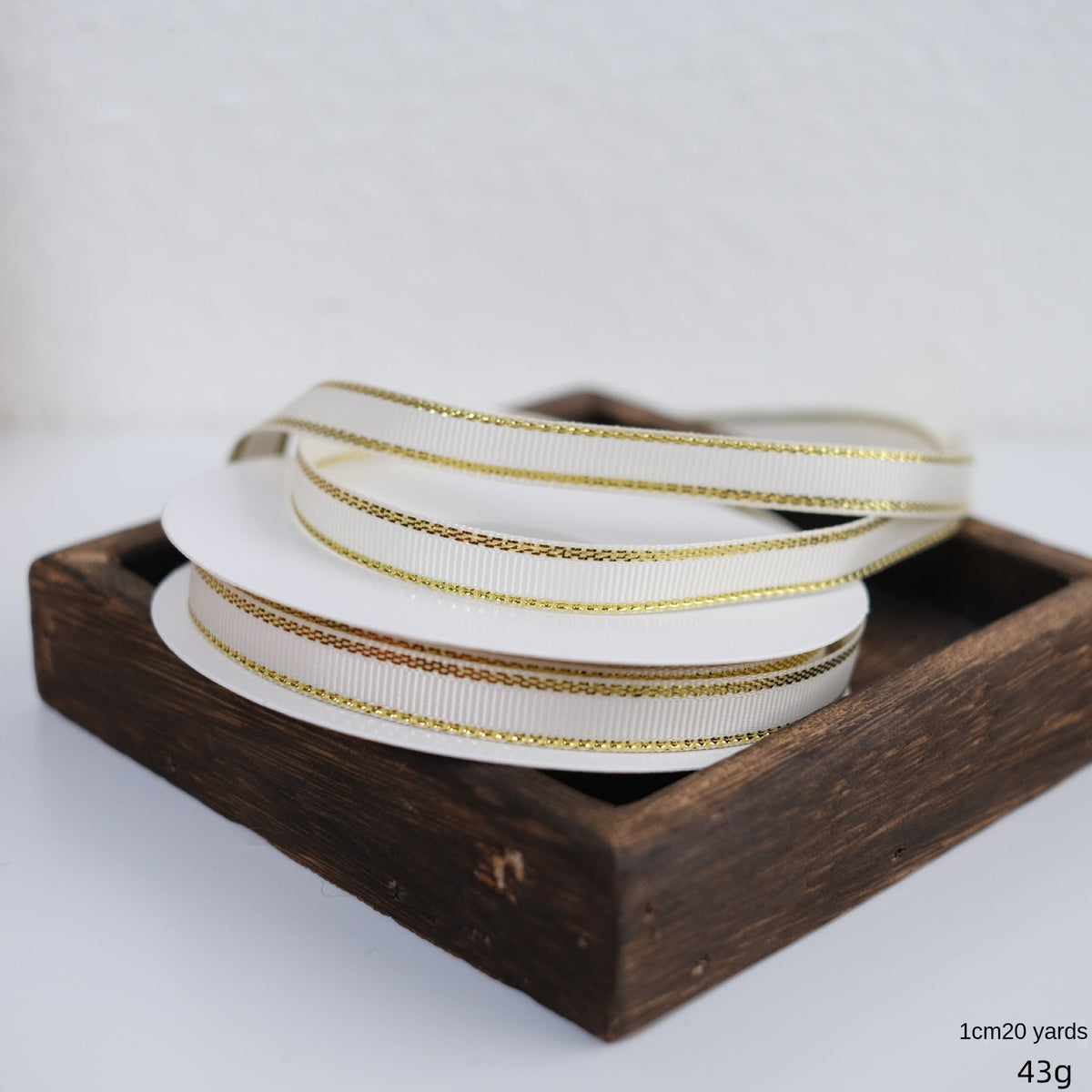 Christmas Ribbon with Gold Edges for Gift Wrapping