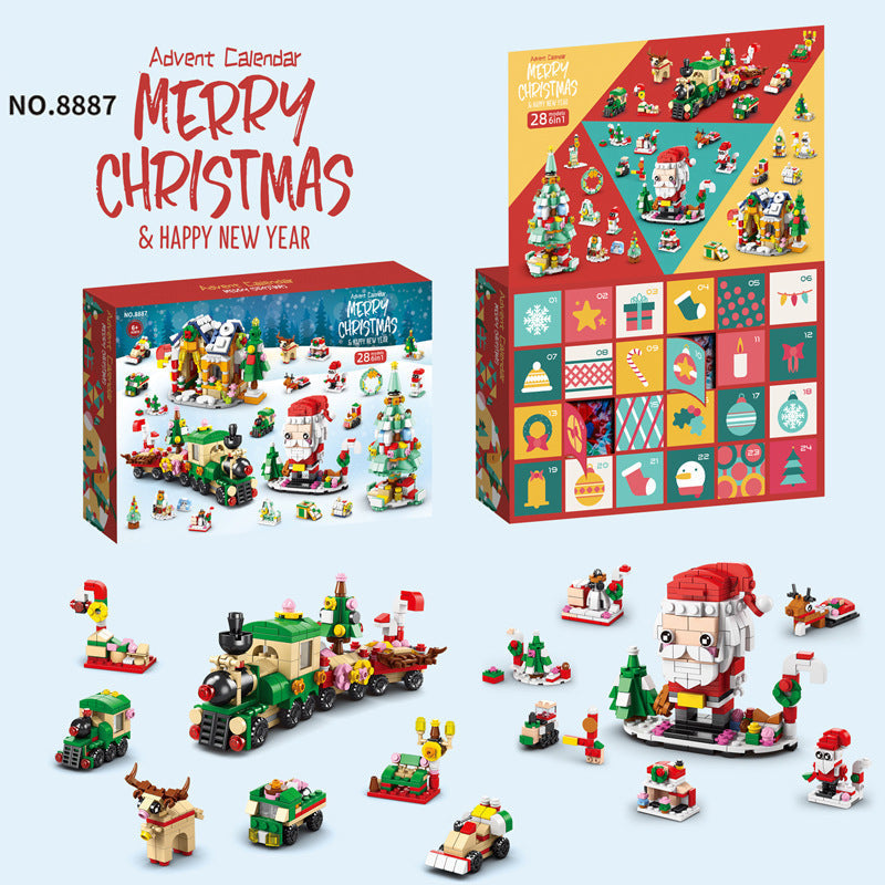 Christmas Advent Calendar Building Block Toy Set for Kids