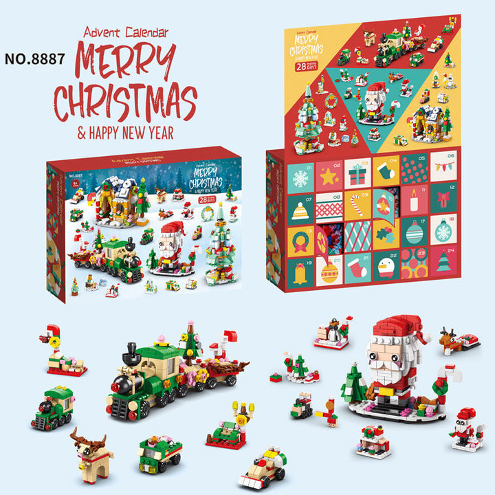 Christmas Advent Calendar Building Block Toy Set for Kids