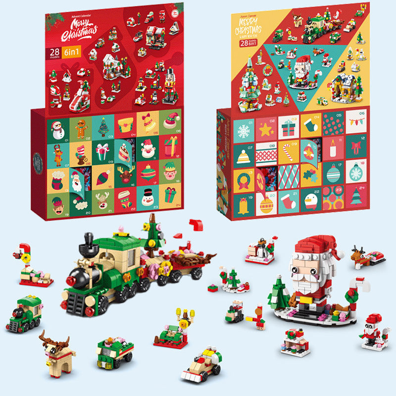 Christmas Advent Calendar Building Block Toy Set for Kids