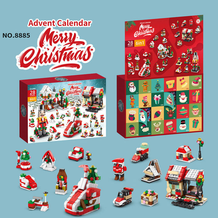 Christmas Advent Calendar Building Block Toy Set for Kids