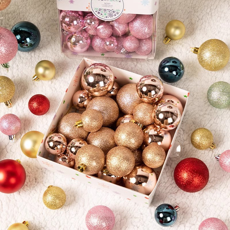 Christmas Tree Ornaments, 42-Piece Sparkling Set