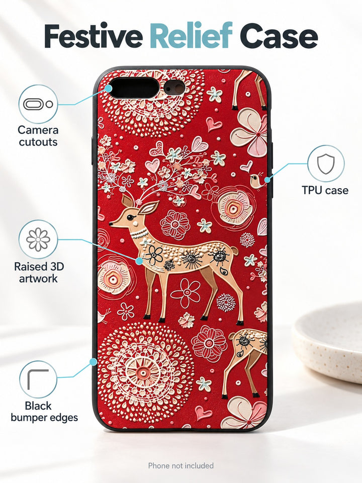 Christmas 3D Embossed TPU Phone Case for Xiaomi Redmi