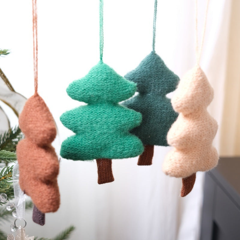3D Knit Christmas Tree Ornaments for Cozy Displays