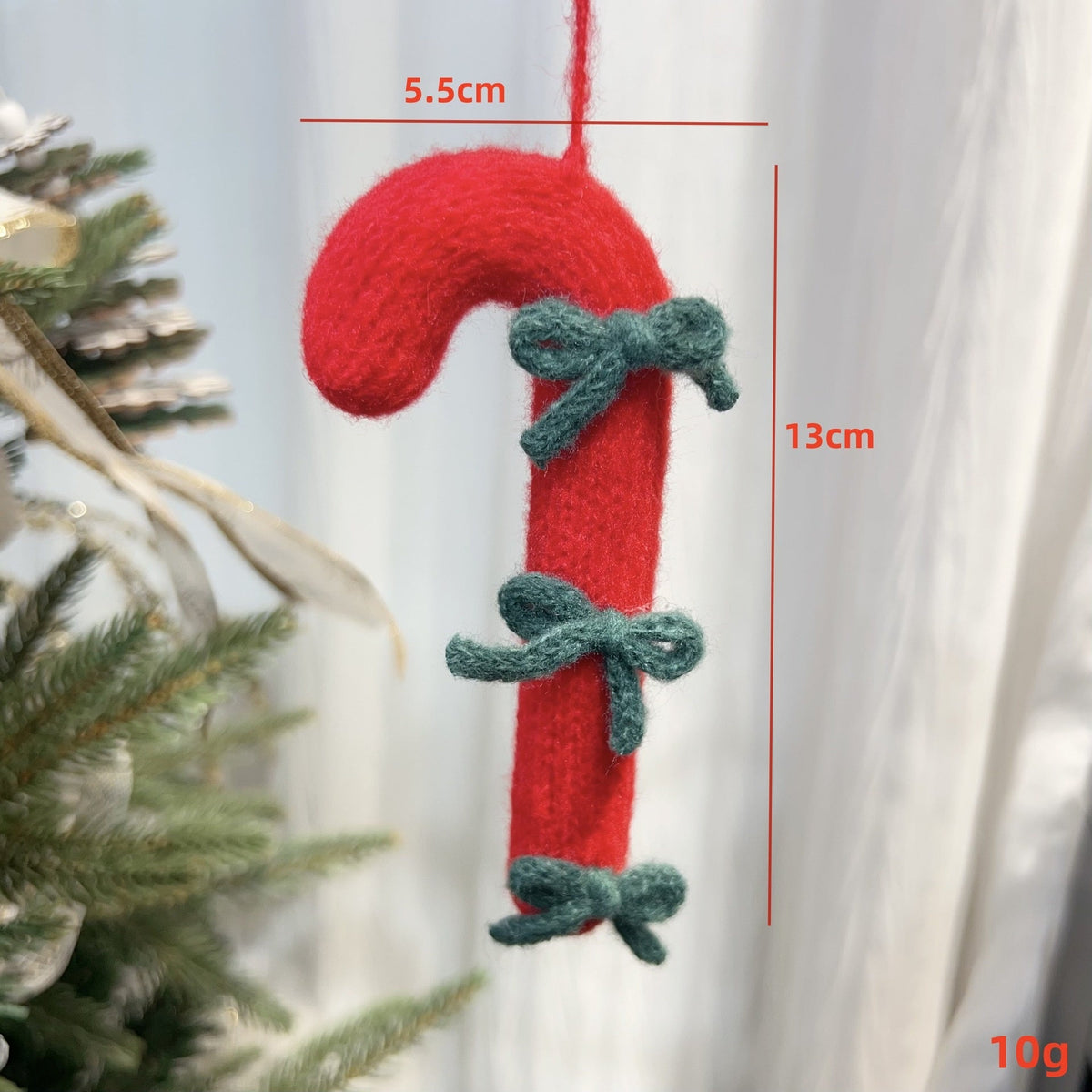 3D Knitted Candy Cane Christmas Tree Decor Ornaments