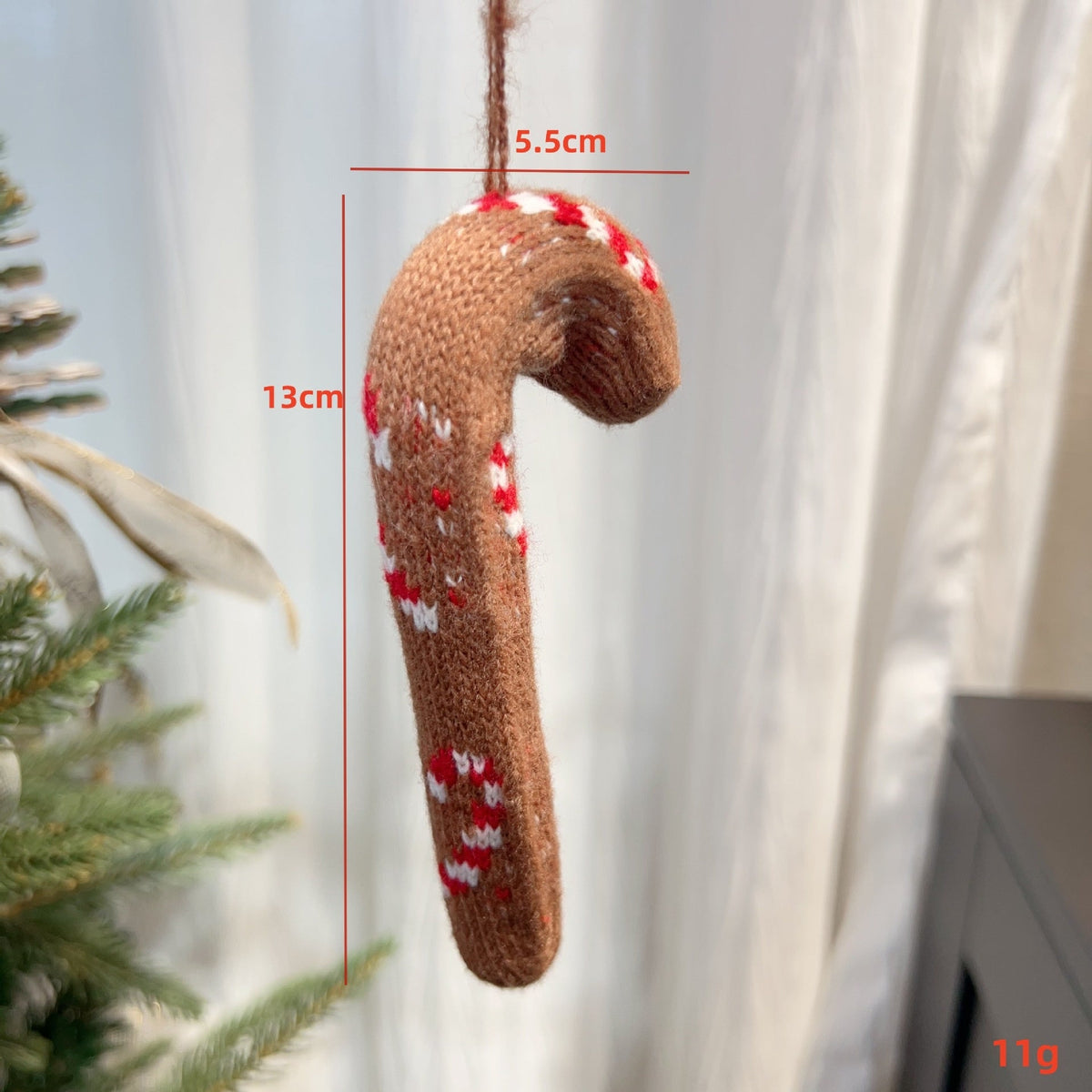 3D Knitted Candy Cane Christmas Tree Decor Ornaments
