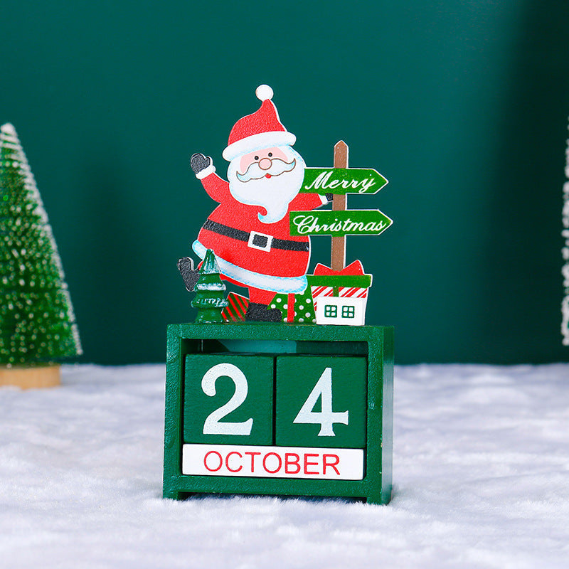 3D Wooden Christmas Calendar for Festive Desktop Decor