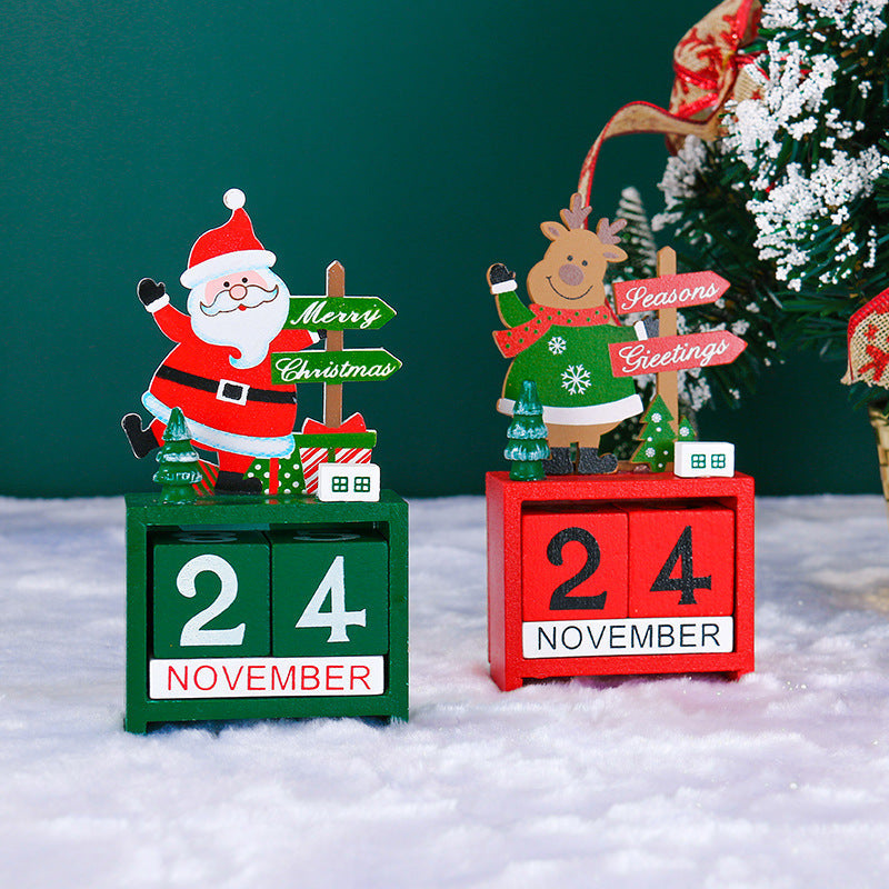 3D Wooden Christmas Calendar for Festive Desktop Decor