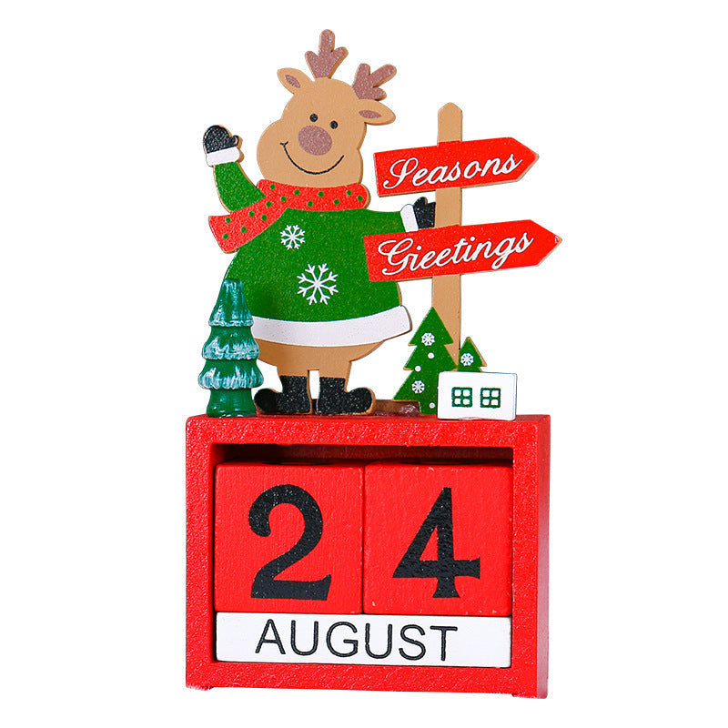 3D Wooden Christmas Calendar for Festive Desktop Decor