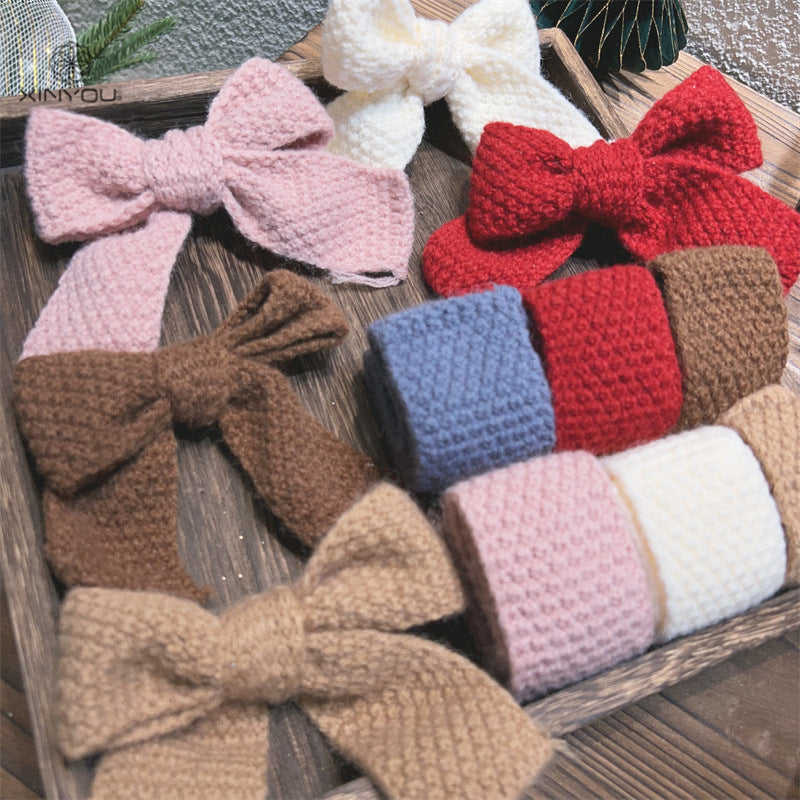 Christmas Knitted Ribbon for Plush Holiday Bows & Gifts
