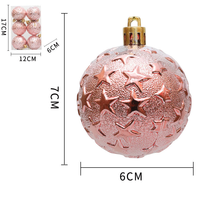 6cm Christmas Star Relief Ornaments for Holiday Sparkle