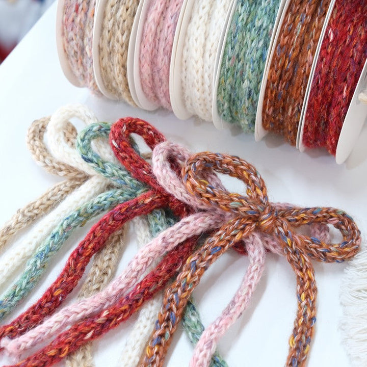 Knitted Yarn Rope Bow Ties for Christmas Tree & Gifts
