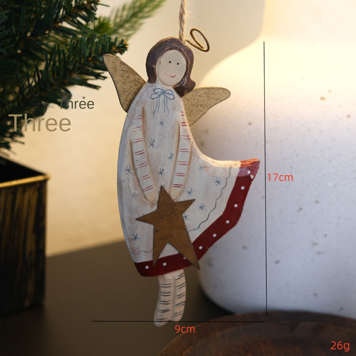 Christmas Angel Door Sign – Rustic Hand-Painted Decor