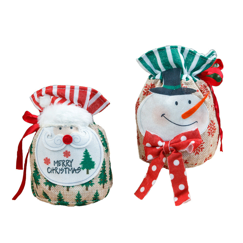 Christmas Gift Bags: Reusable Santa & Snowman Set