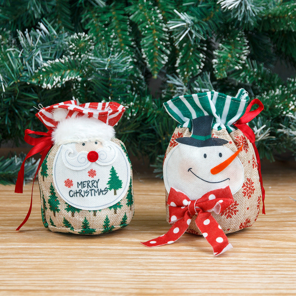 Christmas Gift Bags: Reusable Santa & Snowman Set