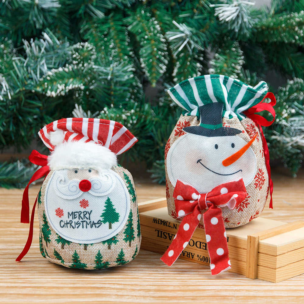 Christmas Gift Bags: Reusable Santa & Snowman Set