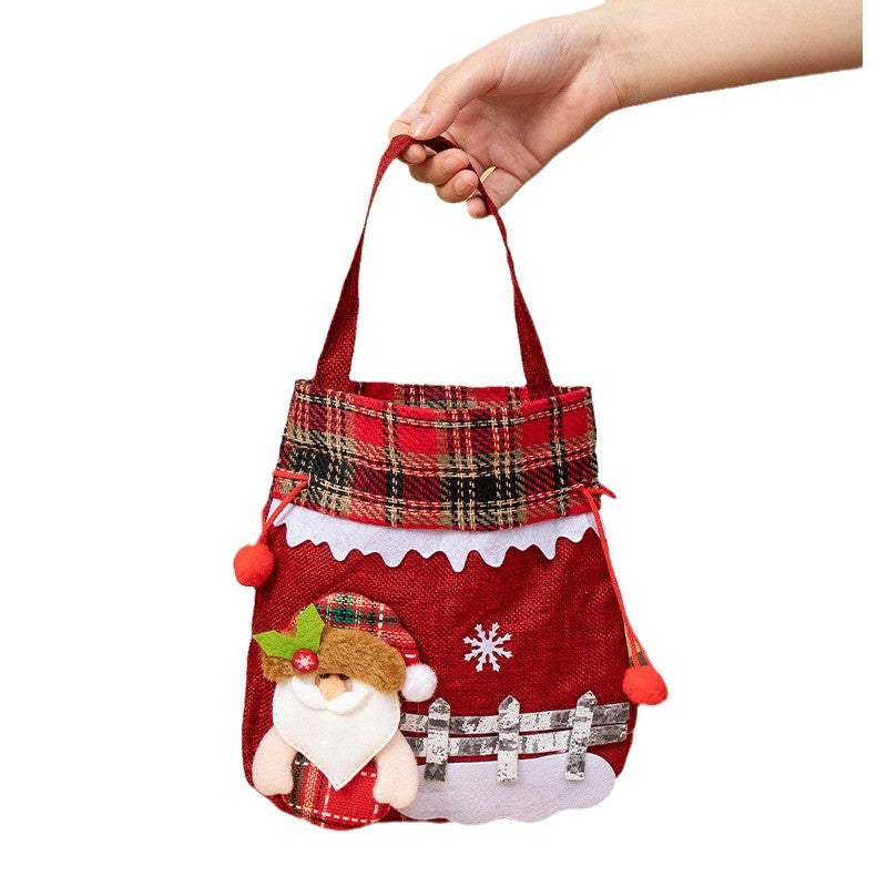 Christmas Gift Bag — Reusable Snowman Apple Design