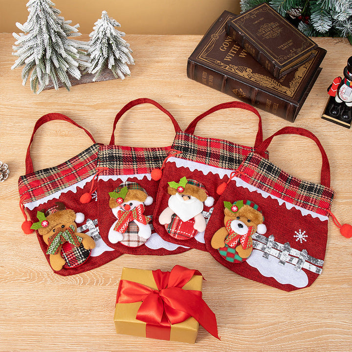 Christmas Gift Bag — Reusable Snowman Apple Design