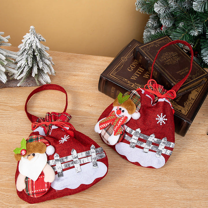 Christmas Gift Bag — Reusable Snowman Apple Design