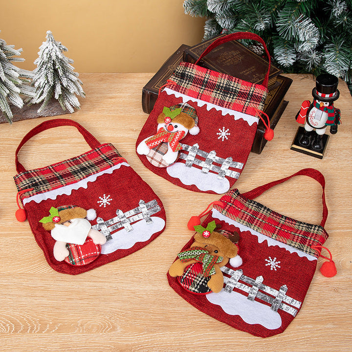 Christmas Gift Bag — Reusable Snowman Apple Design