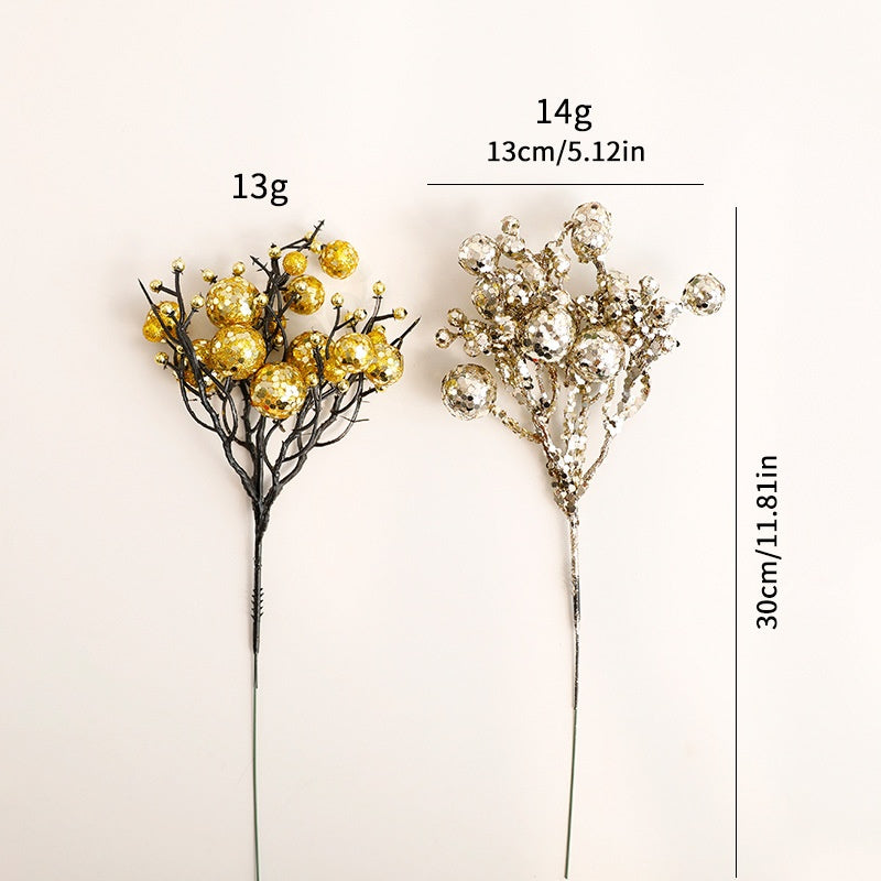 Glitter Berry Branch Christmas Stems for Tree & Wreath
