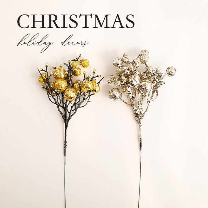 Glitter Berry Branch Christmas Stems for Tree & Wreath