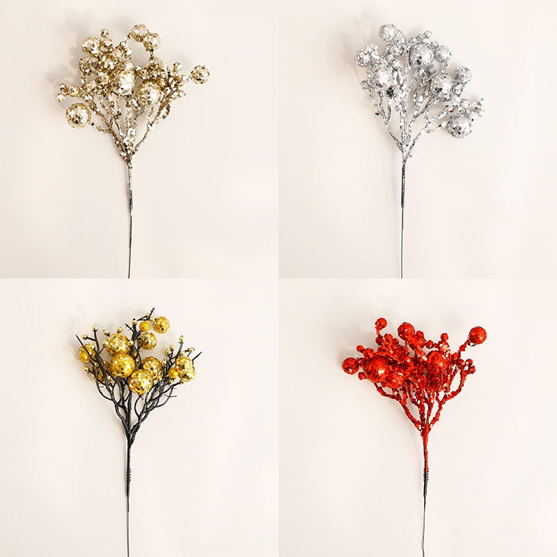 Glitter Berry Branch Christmas Stems for Tree & Wreath