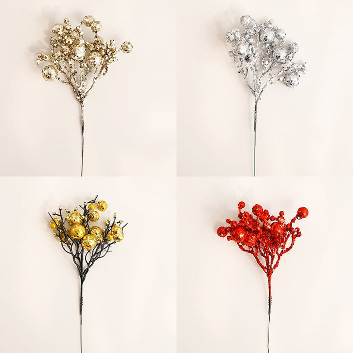 Glitter Berry Branch Christmas Stems for Tree & Wreath