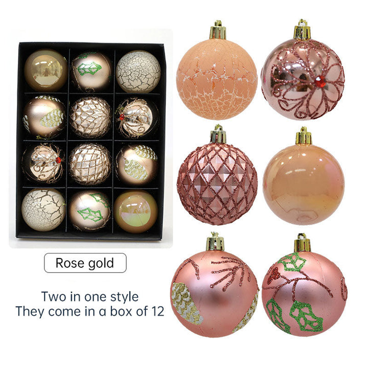 Christmas Tree Ornaments, 12-Pack 6cm Coordinated Set